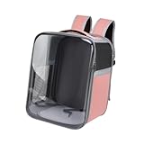 Gcljlmy Katzentrage-Rucksack, faltbar, tragbar, Oxford-Stoff, Hunde-Reiserucksack, Tasche, Haustier-Rucksack für Outdoor-Aktivitäten auf Reisen (ROSA)