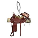 Toliya Reitsattel-Turnier - Sattel-zu-Sattel-Auto-Ornament für Auto-Rückspiegel-Dekoration Für Liebhaber der Western Cowboy Und A