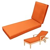 Auflage für Gartenliege Sonnenliege Deckchair Auflagen für Gartenmöbel Wasserdicht Hochwertige Gartenmatratze mit Reißverschluss UV-Beständige Liegestuhl Outdoor/Indoor,16 orange,188x58x5cm