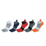 ZUGLQYSX Zehensocken 5 Paar Fünf-Finger-Söckchen aus Baumwolle, atmungsaktives Mesh, Füßlinge mit Zehen(Mixed,EU 42-46)