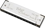 Fender Blues Deluxe Mundharmonika, Hochwertige Blues Harp mit warmem Sound, geeignet für Einsteiger und Profis, 10 Löcher, Nickel-Chrom, Tonart C, Inklusive Etui