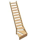 Wendeltreppe 1/4 Linkdsdrehung aus Kiefer Normandie