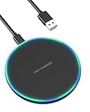 Binamao Wireless Charger, Induktive Ladestation für iPhone 16/15/14/13/12Pro/Pro Max/XS Max/XR/SE, 15W Max Kabelloses Ladegerät für Samsung Galaxy S24/S23/S22/S21/S20, AirPods 2/Pro, Huawei, Xiaomi