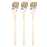 sourcing map 3 gebogene Heizkörper-Pinsel, 6,1 cm breit, gebogene Wandfarbe, weiche Borsten, Pinsel mit langem Holzgriff, für Heimwerker, Farbe, flache Kunst, Möbel, Schrank, Zäune, Deck