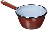 IBILI Stielkasserolle konisch 12 cm aus emailliertem Stahl in braun