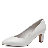 Tamaris Damen Pumps Vegan Blockabsatz; WHITE MATT/weiß; 39