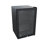 METRO Professional Getränkekühlschrank GSC2125B mit Glastür, 118 L, schwarz, 1.068 kWh/24h, 220-240V, mit Kühlschrank Led Beleuchtung und 3 verstellbaren Einlegeböden Gastronomie, Bar, Restaurant