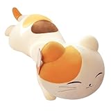 manhegari Stofftier, weiches Kätzchen-Körperkissen – Plüsch-Katze, Kuscheltier, dekoratives Sofakissen, langes Wurfkissen für Kinder, Mädchen, Schlafzimmer-Dekoration