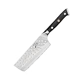 Zelite® Nakiri Damastmesser, Scharfes Küchenmesser 15,2 cm, Japanisches Messer für Zuhause & Gastro, Profi-Messer Scharf, Damast Kochmesser für Küche, Damaszener Messer