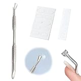 Mitdir Nagelhautschieber 2 In 1 Profi Metallspatel Cuticle Pusher Nagelschieber Silber Profi Nagelschieber Spatel Pusher Nagelreiniger Für Maniküre Pediküre