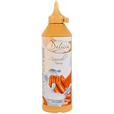 'Karamell' Dessertsauce | Verführerischer Topping in einer 600g - Flasche | Delicia Dessertsoße - Vielseitige Verwendung - Entfalten Sie Ihre Kreativität