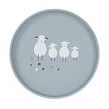 LÄSSIG Kinder Teller ohne Melamin, BPA-frei, für Spülmaschine und Mikrowelle/Plate Tiny Farmer Sheep