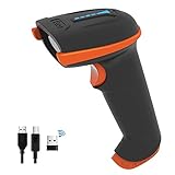 Tera Barcode Scanner 1D 2D QR Wireless Kabellos 2,4 GHz + Wired USB 2,0 Kabelgebunden Handscanner Barcodelesegerät 5 Mil Auflösung 100m Reichweite, Bildschirm-Scannen Unterstützt, Upgrade-Modell D5100