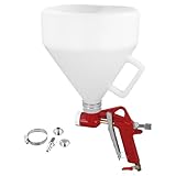 QWORK® Trichterpistole 6L, Putzlackierpistole mit 3 Düsen 4.0mm, 6.0mm, 8.0mm, Für Möbel, Wände und Lehmputz