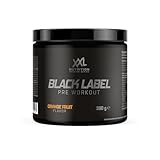 XXL Nutrition - Black Label Pre Workout Pulver - Orangenfrucht - Pre-Workout Booster mit Koffein - 390 Gramm