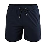 Herren-Badehose im Vintage-Stil, schnelltrocknend, Strand-Sommer-Badeanzug mit Netzfutter, Kordelzug, Badehose, Fitness, smart, lässig, Outdoor, kurze Hose, dunkelblau, M