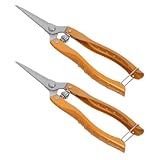 Housoutil 2 Stück Teiliges Edelstahl Pflanzenschere Prunerschere mit Ergonomischen Rutschfesten Griffen Langlebig und Rostfrei für Blumen Bonsai und Gartenpflege