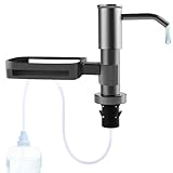 CDWOF Seifenspender Grau,SpüLmittelspender Küche,Handwaschpaste Spender,SpüLmittel Organizer,Dish Soap Dispenser,Küche BadzubehöR.Space Aluminium Material, 2 ErsatzköPfe, 3-Sekunden Installation.