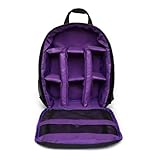 GMGQJST Kameratasche Klein Outdoor Kamera Rucksack Video Digital Schulter Kamera Tasche Wasserdicht Foto Rucksack Fall DSLR(PURPLE)