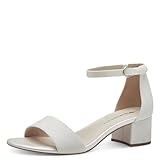 Tamaris Damen Sandalen mit Absatz Vegan Blockabsatz; WHITE GLAM/weiß; 38