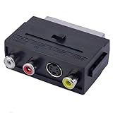 Scart Adapter | 2x Audio Cinch + 1x Video Cinch zu Scart | RCA Adapter | S-Video Chinch-Adapter Scart-Kabel Verteiler Y-Verteiler Umschalter AV Adapter Klinken-stecker-MOVOJA