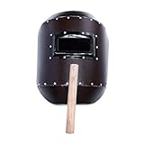 SOIMISS Handgehaltene Schweißmaske aus Stahl Wiederverwendbar Hitzebeständig mit Klarem Sichtfenster Komfortabel Sicherer Gesichtsschutz für Schweißer und Schweißarbeiten