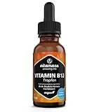 Vitamin B12 Tropfen hochdosiert & vegan 500 mcg, 50 ml (1700 Tropfen), Methylcobalamin & Adenosylcobalamin flüssig, Nahrungsergänzungsmittel ohne Zusatzstoffe, Made in Germany