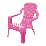 Kinder Lounge Gartenstuhl aus Kunststoff - pink - Robuster Garten Loungesessel für Kleinkinder - Monoblock Stuhl Kinderstuhl Spielstuhl Sitz Möbel stapelbar