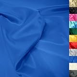 TOLKO 1m Futterstoff Meterware Futter-Taft | Blickdicht knitterarm | universal Stoff Dekostoff Kleiderstoff Hochzeitsstoff Kostümstoff | Stoffe zum Nähen Meterware Dekorieren (Blau)