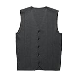 RUMAOZIA Strickweste Herren Ärmellos Pullunder Weste V-Ausschnitt aus Baumwolle Pullover für Männer Offene Front Herrenbekleidung Gestrickte Weste Strickjacken Lässig Tank-Top Einfarbige