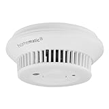 Homematic IP Smart Home Rauchwarnmelder mit Q-Label, Rauchmelder alarmiert lokal über die Sirene und per Push-Benachrichtigung in der Smartphone-App, integrierte LED-Notbeleuchtung, 156587A0