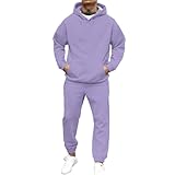 Generisch Sportanzug Komplett Herren Sportbekleidung Set Basics Trainingsanzug Mit Taschen Und Reißverschlüssen Bequem Sportbekleidung Winter Jogginganzug Fur Freizeit Und Entspannung Lila S