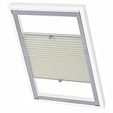 BaraSh Plissee Creme M08/308 ohner Bohren lichtdurchlässig Crushed Optik Faltrollo für Fenster und Türen