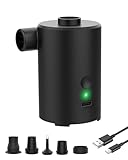 Zenmos Elektrische Luftpumpe, 3600mAh Wiederaufladbar, Schnelles Auf- und Abpumpen, Elektrische Pumpe mit 5 Düsen für Schwimmbecken, Luftmatratzen, Camping & Reisen