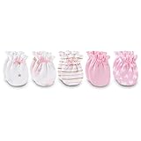 Ecojoy Neugeborenes Baby elastische Scratch Mitten 5 Pcs Tiny Baby Junge und Mädchen Handschuhe Scratch Mits 0-6 Monate, Kaninchen