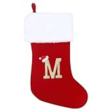 GOXAEEE Weihnachtsstrumpf Personalisiert Nikolausstrumpf 45 cm Großer Christmas Stockings Weihnachtsbaum Kamin hängende Ornamente Geschenkhalter Weihnachtsdekorationen für Weihnachtsbaum und Heim (M)