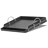 BBQ-Toro Stahl Keramik Grillplatte 63 x 41 cm | Keramikbeschichtete Grillplatte | Rechteckig, Universal und Massiv | Keramik Grillblech für Holzkohle und Gas, Grillzubehör, Grillschale