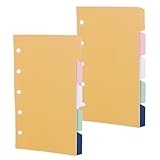 KALLORY Registerkarten für Notizblock 2 Satz Loseblatt Seitenmarkierer mit 5 Loch System Trennstreifen für Büroordner und Notizbücher Praktische Organisationshilfe