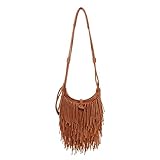 LUI SUI Damen Faux Wildleder Crossbody Handtasche Fringe Quaste Hobo Schultertaschen Geldbörsen