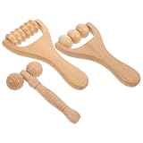 HOMSFOU 3 Stück Holz Massagegerät Nacken Schultern Fuß mit Akupunktur Massagefunktion Ergonomisches Handmassagegerät für Täglichen Wellnessgebrauch