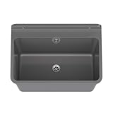 Ausgussbecken Waschbecken Spülbecken Waschtrog Innen Außen Garten Garage Keller Waschraum Werkstatt 3 Farben (Grau)