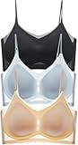 DSXH 3PCS Sommer Nahtloser ultradünner Eisseiden-Komfort-BH in Übergröße, kein Stahlring, atmungsaktiver und bequemer BH, Damen-Seiden-Hebe-BH(3XL)