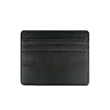 EKalgretrA Leder-Mini-Geldbörse, schlankes Bank-Kreditkartenetui, Herren-Business, kleines Ausweis-Etui for Damen, Geldbörse, 4 Fächer, Kartenhalter Kartenhalter(Black)