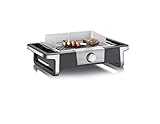 SEVERIN SENOA BOOST Elektrogrill für drinnen und draußen, Tischgrill mit schnellem Grillstart bis 500 °C, Balkon Grill mit SafeTouch-Oberfläche, Edelstahl/Schwarz, PG 8113
