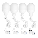 Garneck 4 Stück Automatisches Wasserschwimmerventil Tank Panzer Schwimmbad Schwimmerventil für Schwimmbecken Aquakultur Wasserventil Schwimmerkugelventil Teich Schwimmerventil Abs Weiß