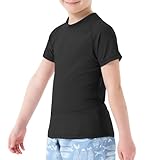 MEETWEE Jungen Schwimm Kurzarm/Langarm Shirt Kinder Schwimm UV Tshirt Kinder Badeshirt RashWeste Surfen Tshirt Schnelltrocknend Strand Shirt Wassersport Top
