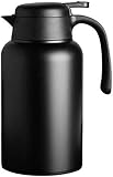 Luvan 2L Schwarz Thermoskanne 304 Edelstahl Doppelwand Vakuum Isolierte Kaffee Topf Kaffee Thermos, Kaffee Plunger, Saft/Milch/Tee Isolierung Topf