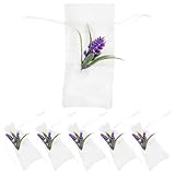 Supvox 6 Stück Leere Lavendelsäckchen 7X15cm aus Atmungsaktivem Baumwollstoff Wiederbefüllbare Duftbeutel für Getrocknete Blüten Aufbewahrung und Geschenkverpackung