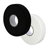 Zyiphor 2 Rollen Eishockey Schläger Tape 25m x 25mm Hockey Tape Eishockeyschläger Tape Eishockey Tapeband Hockeyschläger für Tennisschläger Badminton (Schwarz + Weiß)
