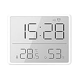 Lancoon Digitaler Wecker, LCD Klein mit Temperatur Luftfeuchtigkeit Magnetische Ansaugung Design Multifunktional 12/24 Stunden ℃/℉ Batterie Unterstützung für Haus Studenten Büro
